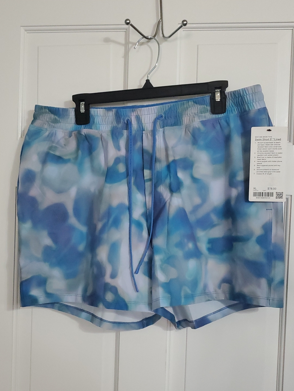 NWT Lululemon Swim Short 5in Lined Xl Fiber Green/Blue